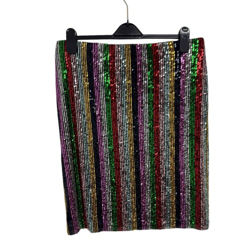 INC International Concepts women's sequined multicolor straight skirt size L - Picture 6 of 11