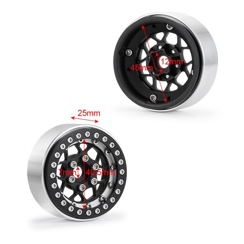 4PC 1.9'' Metal Alloy Beadlock Wheel Rims Hubs + 108mm Tires for 1/10 RC Crawler - Picture 85 of 98