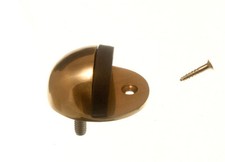 Door Stop Solid Polished Brass Oval Type And Rubber Pad 50mm + Screws | Onestopd