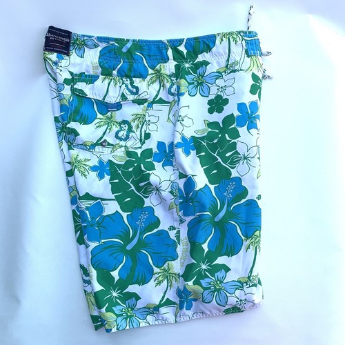 VTG Abercrombie And Fitch Swimtrunks Mens Sze 34 Floral Hawaiian Hula Girls - 第 3/9 張圖片