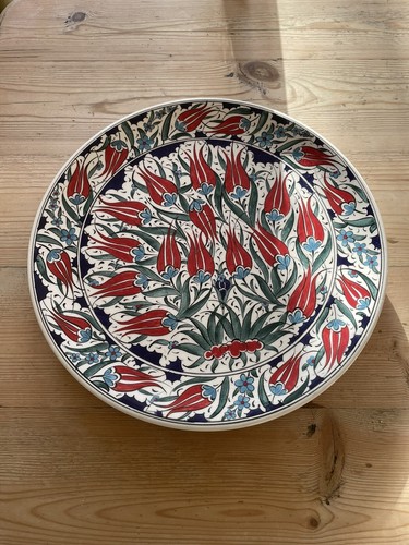Turkish ceramic plate 30cm hand painted Samur Tabak Floral