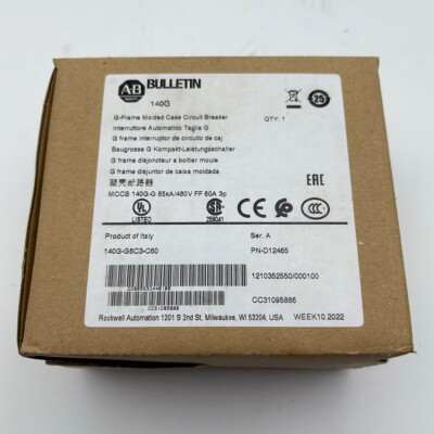 140G-G6C3-C60 Allen Bradley 140G 125A Frame Molded Case Ckt-Bkr
