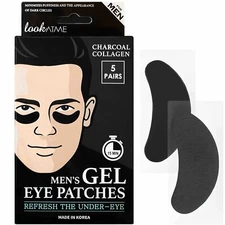 LOOK AT ME Men's Gel Eye Patches Charcoal and Collagen (Box of 5 Pairs) | Ref...