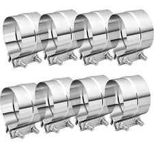 8pcs 5 inch Stainless Steel Lap Joint Band Exhaust Clamp Sleeve Coupler T-304