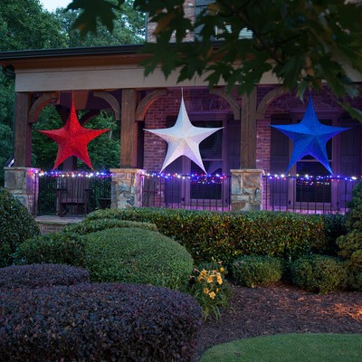Red White Blue Patriotic Stars Fold Flat Lightweight 4th Of