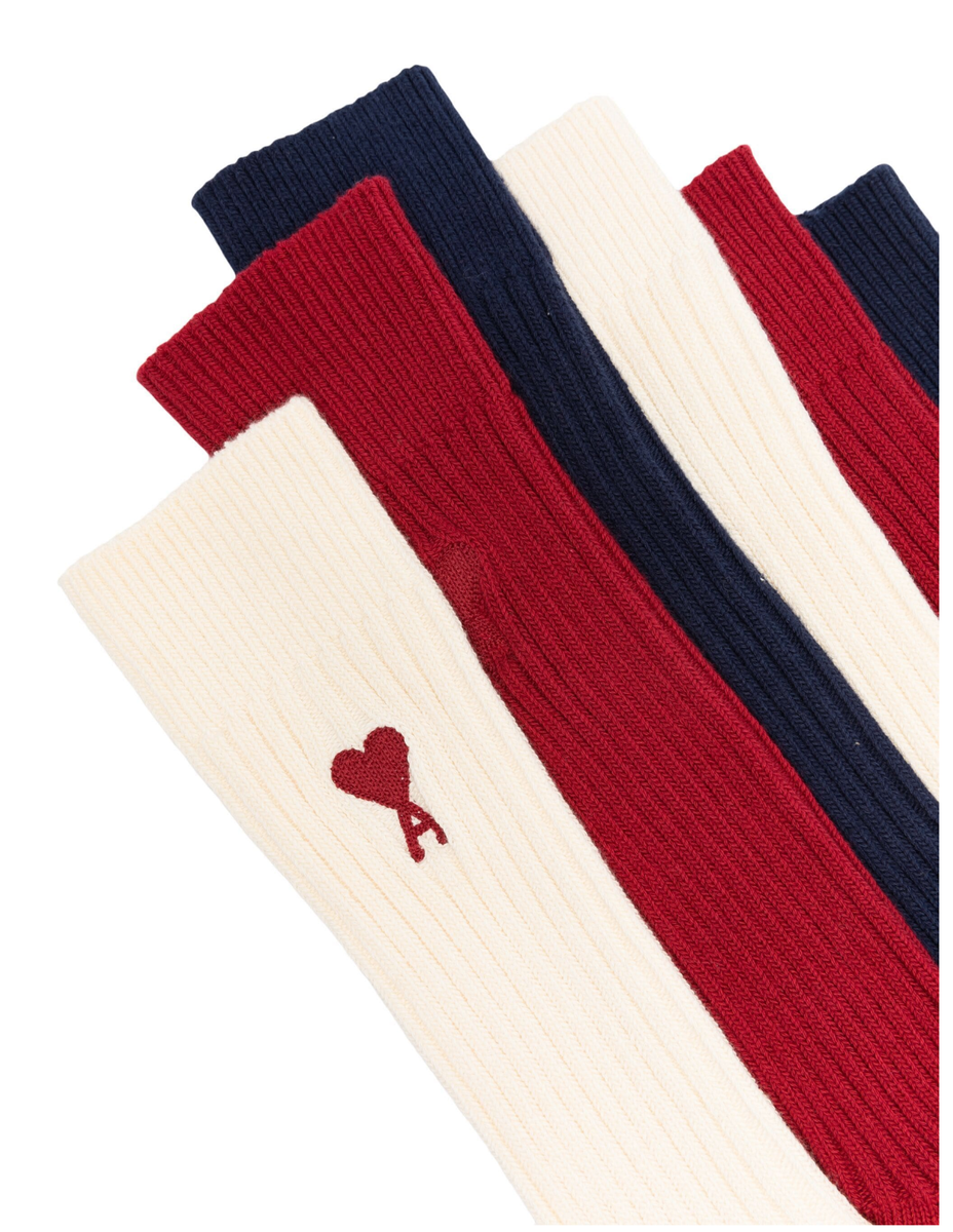 タイツ・ソックス AMI PARIS 3-pack logo embroidery socks Ami Paris 3-Pack Socks Three Pack Gift-Set Ami De Coeur