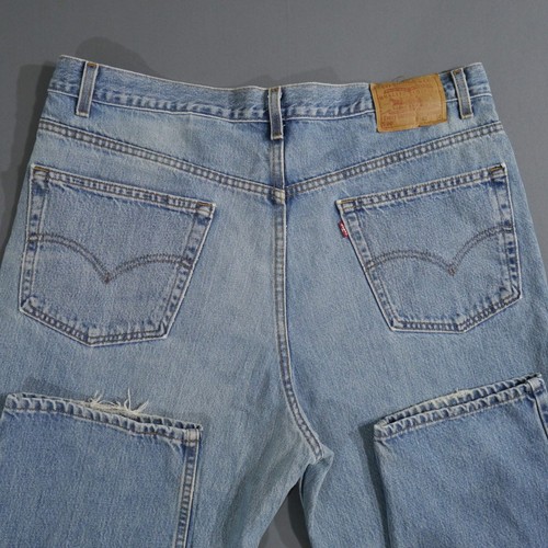 Vintage 90's Levis 550 Jeans Men 42x34 Relaxed Fit Blue Denim Red Tab USA Batman - Picture 15 of 20