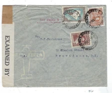 X- 1943 Buenos Aires Argentina to Providence RI, with WWII Censor Tape