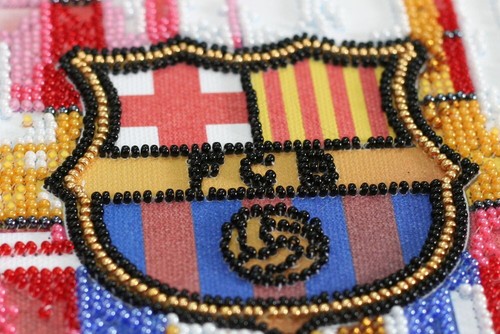 DIY Bead Embroidery Kit "FC Barcelona" Beaded Stitching Needlepoint Beadwork - Picture 6 of 7