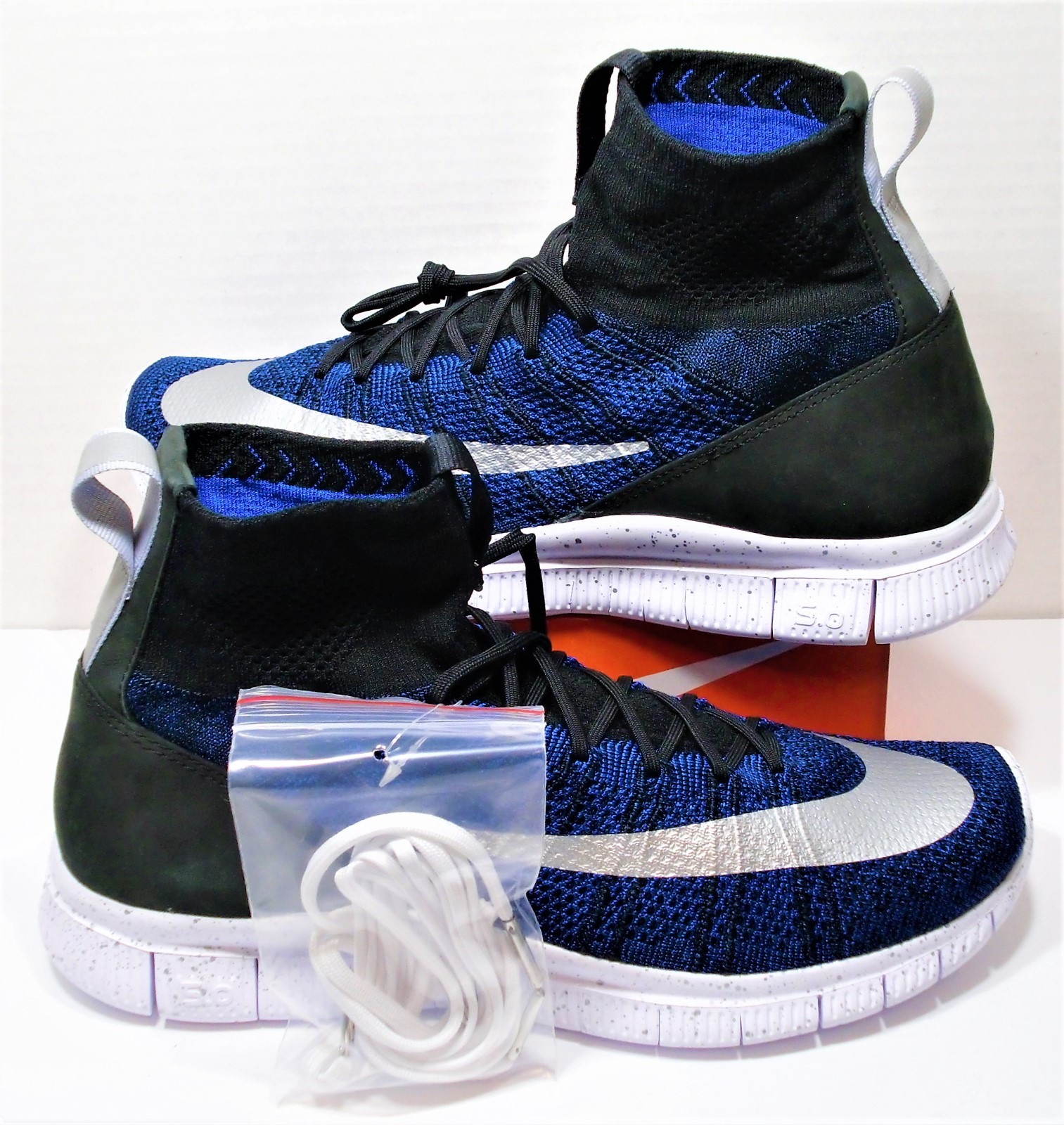 Nike Free Flyknit Mercurial FC Ronaldo Black & Racer Blue Sz 13 NEW 836126 041 Nike Free Flyknit Mercurial FC Ronaldo Black & Racer Blue Sz 13 NEW 836126 041