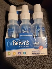 Dr Brown's Natural Flow 0m , 6pk, Blue Bottles, 8oz
