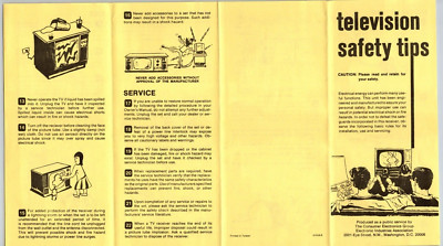 Television Safety Tips Brochure Vintage Electronic Industries Assn