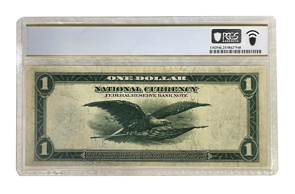 PCGS VF 25 1918 $1 National Currency Fr. 717 - One Dollar - Philadelphia C-3 - Image 2 of 2