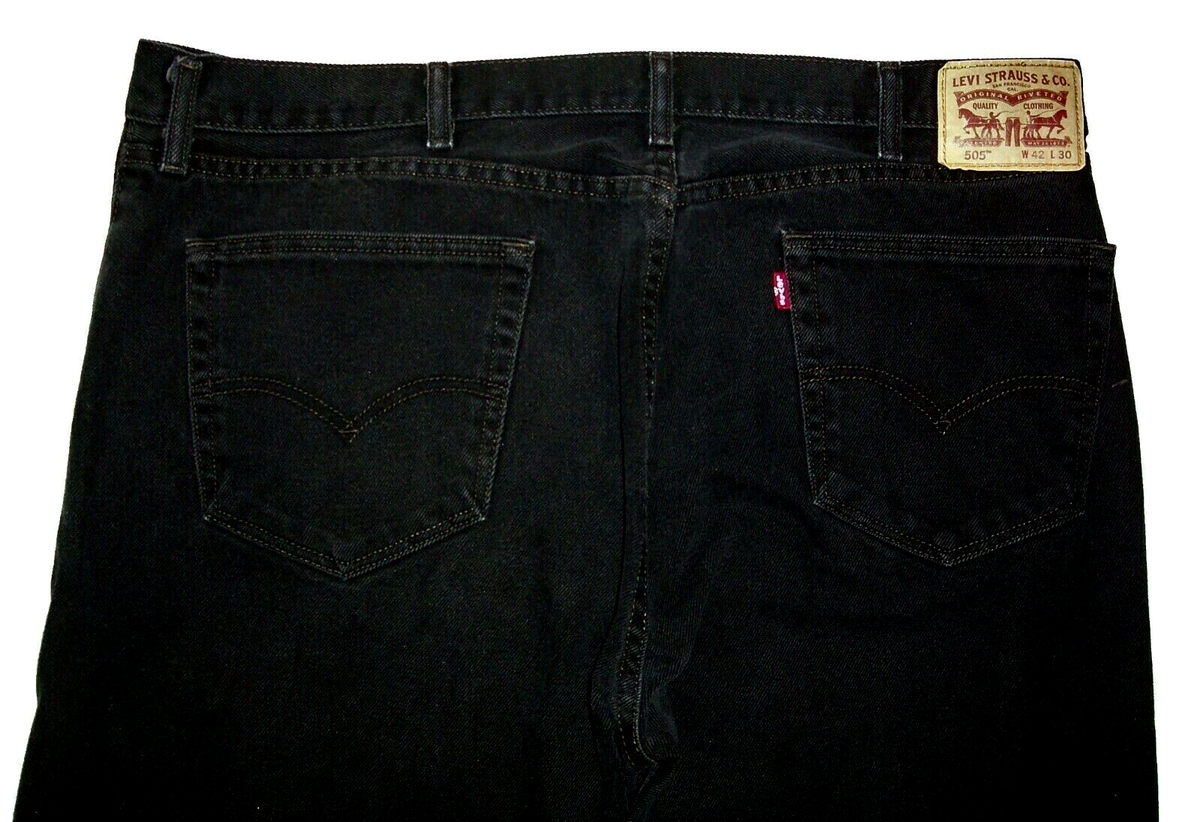 Levi Strauss 505 Levis Original Riveted Black Jeans Tag Size Levi Strauss 505 Levis Original Riveted Black Jeans Tag Size