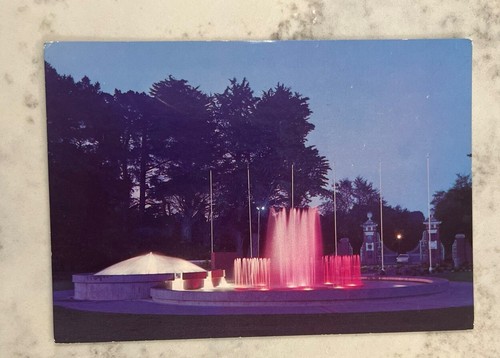 Illuminated Fountain Invercargill NZ Postcard