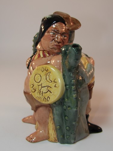 Royal Doulton Ltd Ed Cowboy und Indianer 7" doppelseitige Teekanne D7176 TOP - Bild 2 von 9