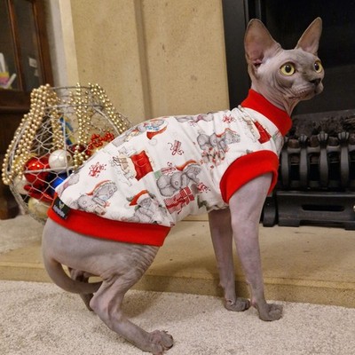 Me2You Baumwollstrick - Sphynx Katze Top, Devon Rex, Peterbald, Haustier Katze Kleidung