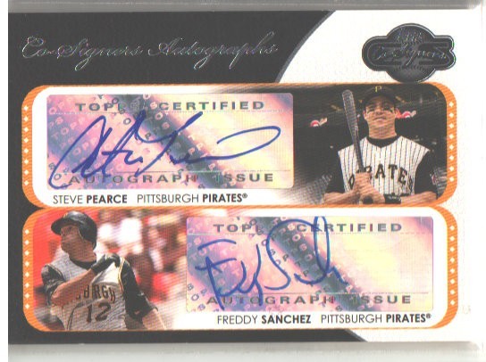 🔥⚾2008 Topps Co-Signers STEVE PEARCE FREDDY SANCHEZ Pirates DUAL AUTO # CS-PS