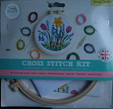 docrafts  Simply Make Spring Garden  7" (18cm)  Circular Cross stitch kit NEW