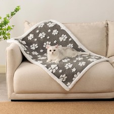 Waterproof Blanket for Dog Puppy Cat, Cute 3D Textured Paw Dog Blanket for Be...