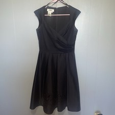 Vintage Patra Black Fit and Flare Midi Dress Size 6