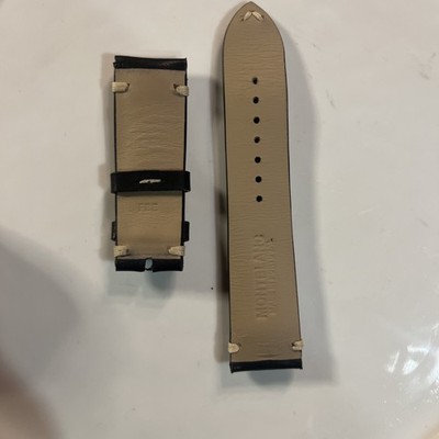 Montblanc Black Leather Band Strap 22mm X 20mm