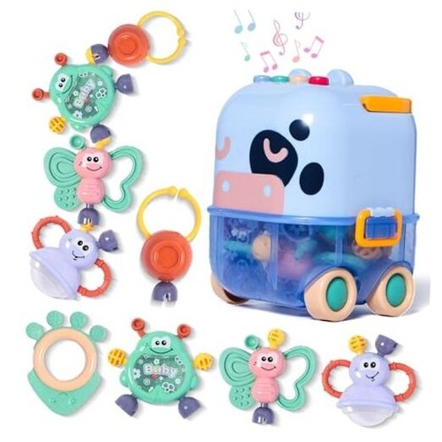 Baby Toys 0-6 Months, Infant Rattle Toys for Babies Teething, Baby Rattles 0-6 - Picture 1 of 7