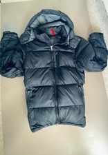 Polo Ralph Lauren Boys Navy Hooded Down Puffer Zip Jacket Mid-Length Size M