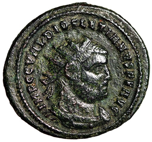 Moneda de la Era de la Tetrarquía Romana del CRISTIANISMO PERSEGUIDO con Certificado de Autenticidad CERTIFICADO Diocleciano - Imagen 1 de 5