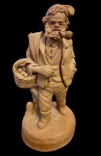 Grasso Anna Giarre Statuina Terracotta Italiana Venditore Uova Italia Mercante Vintage