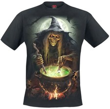 Spiral T-Shirt Herren Witch's Brew schwarz Horror, Rockwear, Totenköpfe