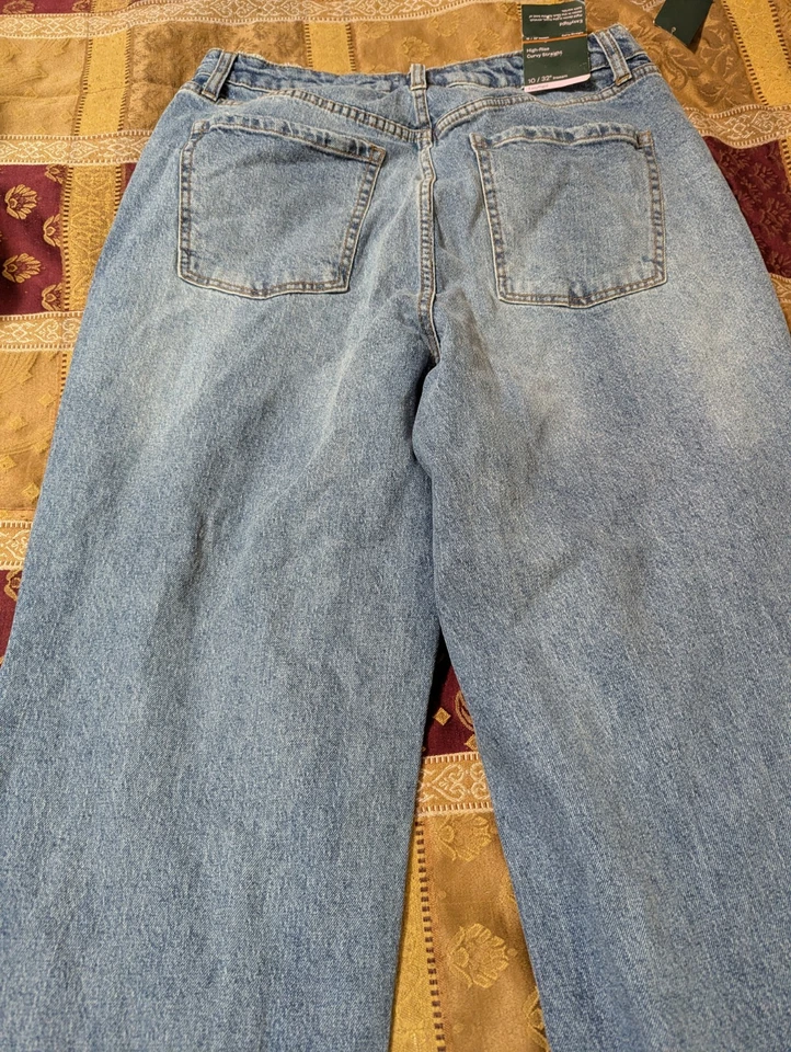 NUEVO Pantalones de mezclilla rectos Wild Fable de tiro alto con curvas talla 10 Foto 2 de 3
