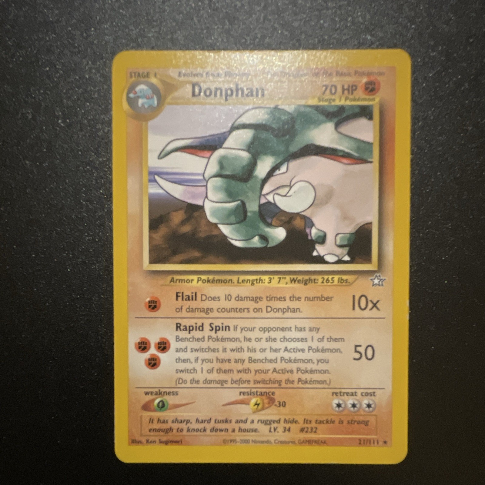 Pokémon TCG Neo Genesis Unlimited Regular Rare Donphan 21/111