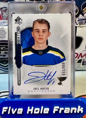 2020 SP Authentic Hockey #231 Joel Hofer Future Watch Auto /999 Rookie RC