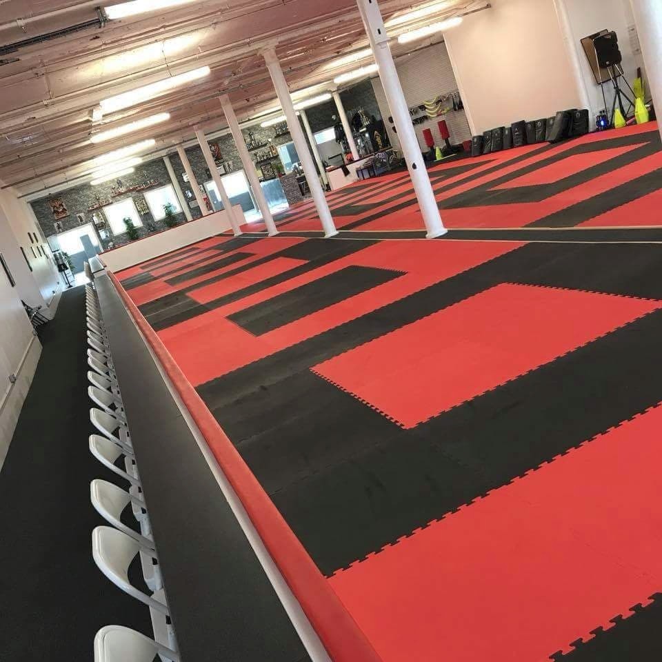 20mm JIGSAW MATS Premium HD Martial Arts 1m2 Red/Black Karate TKD Kick-Boxing