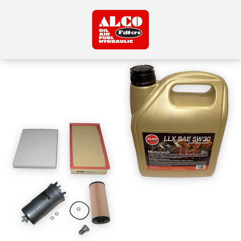 SERVICE KIT for SKODA OCTAVIA 1U 1.9 SDI TDI ALCO OIL AIR FUEL CABIN FILTER +OIL
