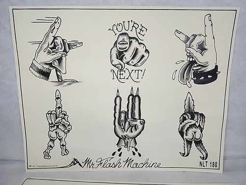Mr. Flash Machine Tattoo Art Flash Sheets Print 13.5" x 11" 2016 NLT 157 and 180 - Picture 8 of 8