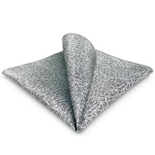 Patterned Mens Pocket Square Grey White Black Suit Jacket Color Edge Formal