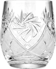 NEMAN 7 Oz Crystal Beverage Glasses, Hand Made Old-Fashioned Glassware, Set of 2