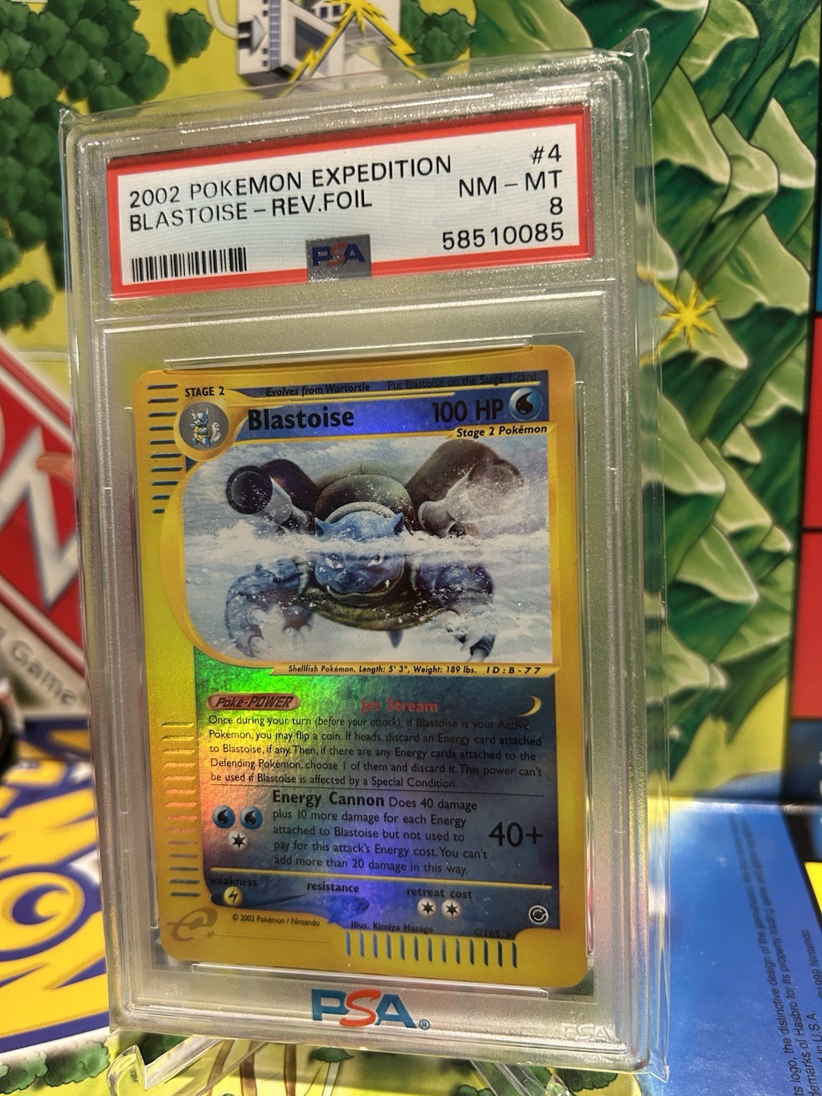 2002 Blastoise Reverse Foil Holo #4 Pokemon Expedition PSA 8 Pokemon Card