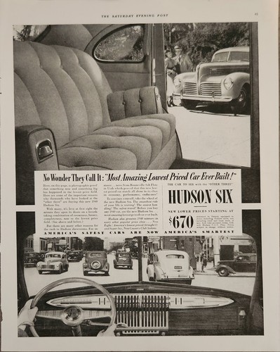 1939 Hudson Motor Car Vintage Ad No Wonder They Call It
