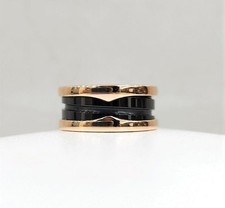 Bulgari Bague Band B.zero1 en or rose 18K et céramique 46 148382548