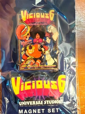 Universal Studios Minions Villain Con Vicious 6 (2) Magnets Set Despicable Me