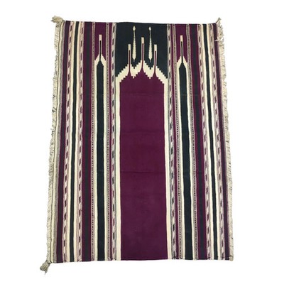 Islamic Prayer Rug Vintage Hand Woven Muslim Payer Mat Wall Hanging Tapestry