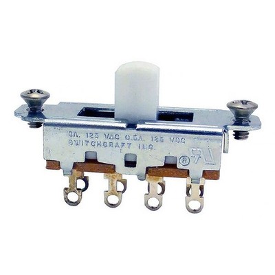 Switchcraft Ein/Aus/Ein DP3T Schiebeschalter Mustang Style Pickup Selector (weiß)