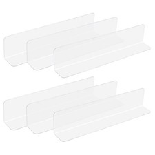 6pcs Clear Shelf Dividers 12x2.4 Plastic L-Sh...