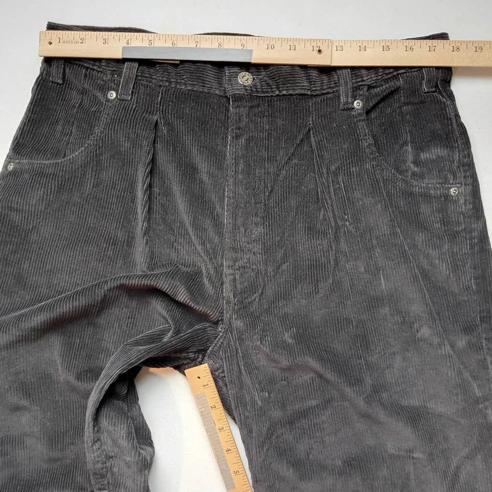 Pantalones de pana Arizona Jean Co. para hombre W38 L32 negro algodón poliéster hechos en EE. UU. Foto 2 de 4