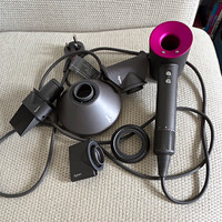 Dyson Supersonic Standard Hair Dryer Grey/Pink with Diffuser Attachments