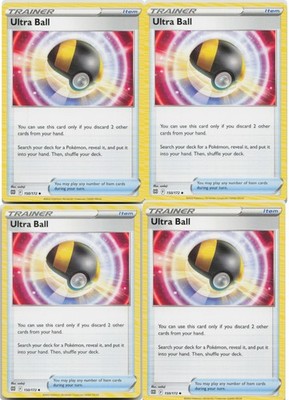 Ultra Ball   Pokémon TCG Brilliant Stars 150/172 Item Playset x4 LP