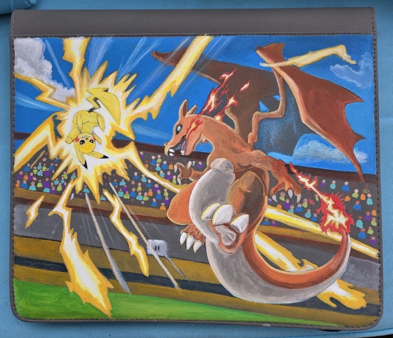 Pokémon Hand Painted Binder Beautiful Scenery With Pokemon 
